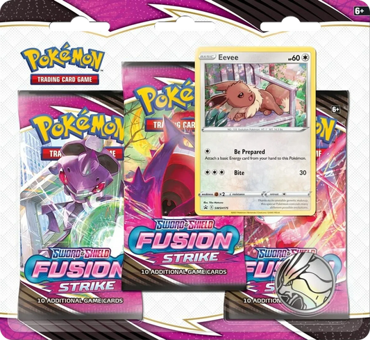 Pokémon TCG: Sword & Shield Fusion Strike – 3-Pack Blister (Eevee)