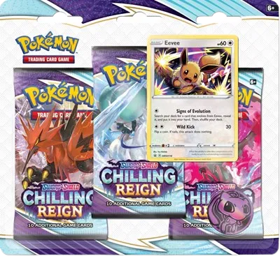 Pokémon TCG: Sword & Shield Chilling Reign – 3-Pack Blister (Eevee)